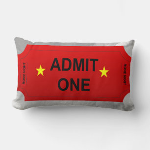 Red & Yellow Admit One Ticket Home Theater Design Lumbar Cushion