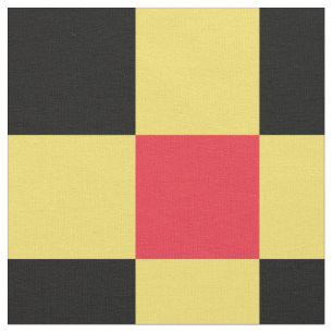 Red, yellow and black chequerboard pattern fabric