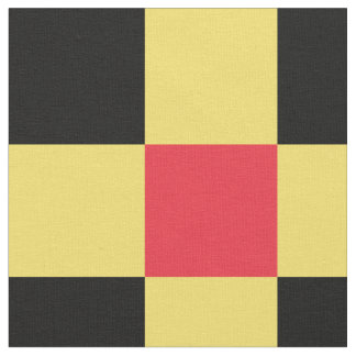 Red, yellow and black chequerboard pattern fabric