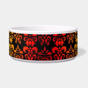 Red, yellow and black damask