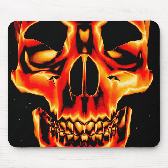 Red yellow and Black Skull Mousepad (Front)