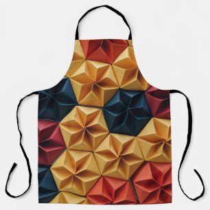Red, yellow, and blue flower origami apron