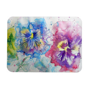 Red,Yellow and Blue Panies flower Photo Magnet