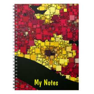 Red, Yellow and Gold Mini Box Background Template Spiral Notebook