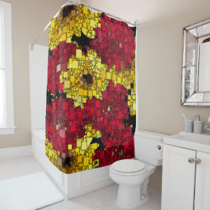 Red, Yellow and Gold Mini Boxes Background Shower Curtain
