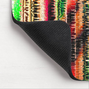 Red yellow and green coloured striped sliced paper mouse pad