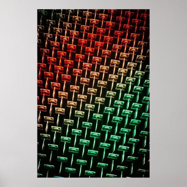 Red, yellow, and green illustration poster (Front)