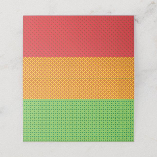 Red yellow and green Juneteenth flag pattern Loyalty Card (Outside Unfolded)