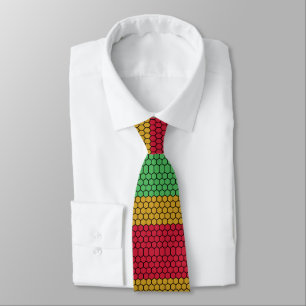 Red yellow and green Juneteenth flag pattern Tie