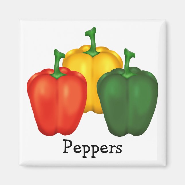 Red,Yellow and Green Peppers Magnet (Front)