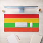 Red, Yellow and Lime Green Stripes Desk Mat<br><div class="desc">Bright and cheerful striped patterned desk mat featuring red,  yellow and lime green. Can add text or initials to personalise. 

By https://www.zazzle.com/store/celestesheffey</div>