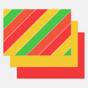 Red, Yellow and Lime Green Wrapping Paper Sheet