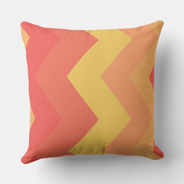 Red, Yellow and Orange chevron Pattern Cushion (Back)