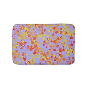 Red Yellow and Orange Honesty Seeds Design Bath Mat
