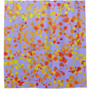 Red Yellow and Orange Honesty Seeds Design Shower Curtain