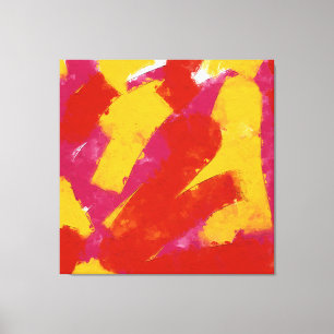 Red, Yellow and Pink Abstract Canvas Print