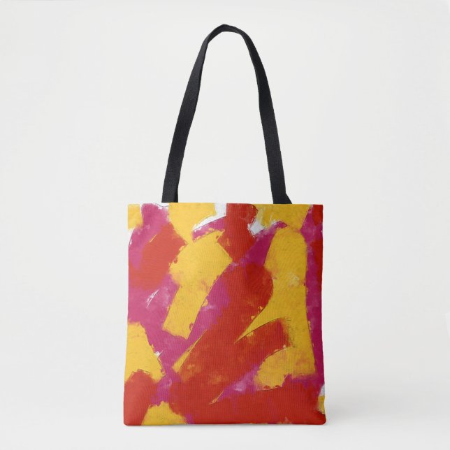 Red, Yellow and Pink Tote Bag (Front)