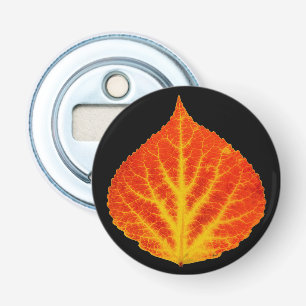 Red & Yellow Aspen Leaf #10 Bottle Opener