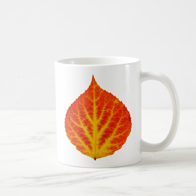 Red & Yellow Aspen Leaf #10 Coffee Mug (Right)