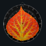 Red & Yellow Aspen Leaf #10 Dartboard<br><div class="desc">My painting of an aspen leaf in the bright yellows and reds of fall!</div>