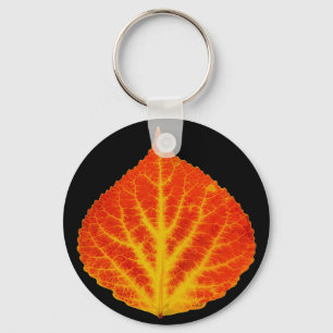 Red & Yellow Aspen Leaf #10 Key Ring