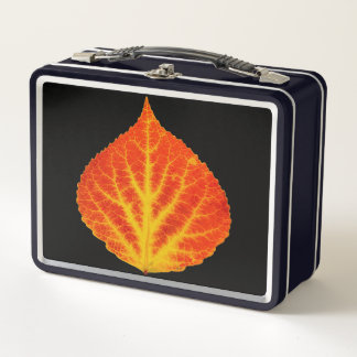 Red & Yellow Aspen Leaf #10 Metal Lunch Box