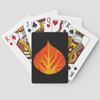 Red & Yellow Aspen Leaf #10 Playing Cards