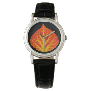 Red & Yellow Aspen Leaf #10 Watch