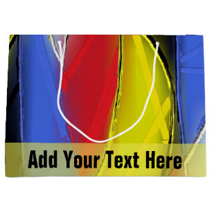Red, Yellow, Black and Blue Abstract gift bag