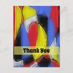 Red, Yellow, Black and Blue Abstract postcard