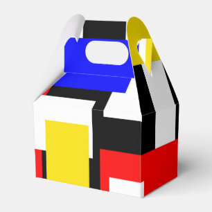 Red, Yellow, Black and Blue Geometric Blocks Favour Box