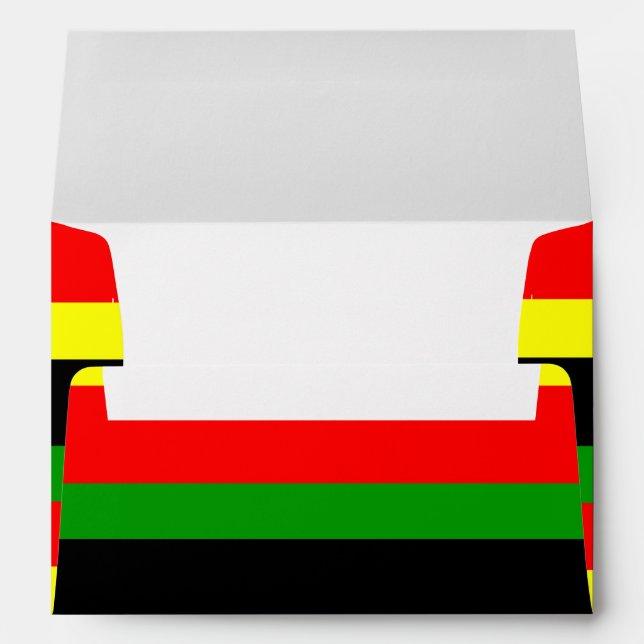 Red, Yellow, Black and Green Stripes Envelope (Back (Bottom))