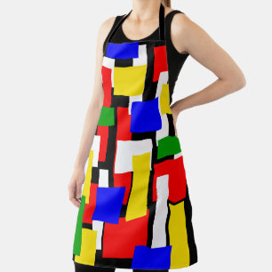 Red, Yellow, Black, Blue and Green Blocks Apron