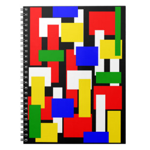 Red, Yellow, Black, Blue and Green Blocks Notebook