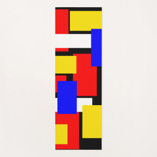 Red, Yellow, Black, Blue and Green Blocks Yoga Mat