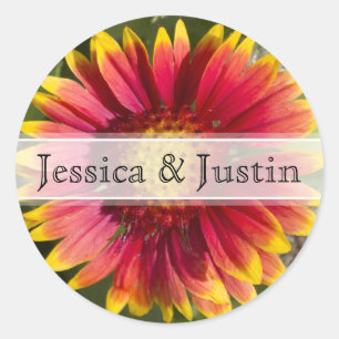 Red & Yellow Blanket Flower Floral Wedding Sticker