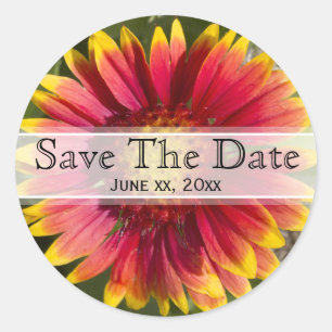 Red Yellow Blanket Flower Floral Wedding Sticker