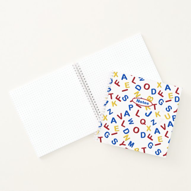 Red Yellow Blue ABC Letters Notes Bullet Journal (Inside)