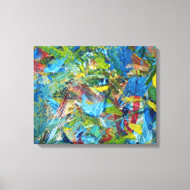 Red, Yellow, Blue and Green Wrapped Canvas (Front)