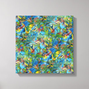 Red, Yellow, Blue and Green Wrapped Canvas