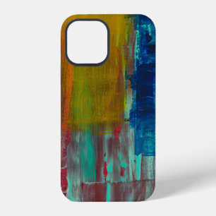 RED YELLOW BLUE AND WHITE ABSTRACT PAINTING iPhone 12 CASE