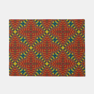 Red Yellow Blue Colourful Hippie Boho Unique Triba Doormat