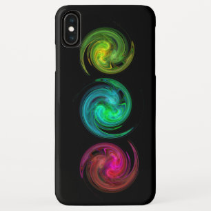 RED YELLOW BLUE LIGHT VORTEX Fractal Art, Black Case-Mate iPhone Case