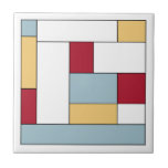 Red Yellow Blue Mid Century Colour Block Tile<br><div class="desc">This fabulous mid-century modern ceramic tile features rectangular colour blocks in light blue,  yellow,  red,  white,  and black. Add a pop of fun to your tiling project!</div>