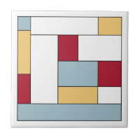 Red Yellow Blue Mid Century Colour Block