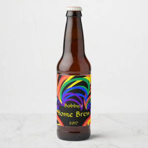 Red Yellow Blue Orange Green Rainbow Beer Label