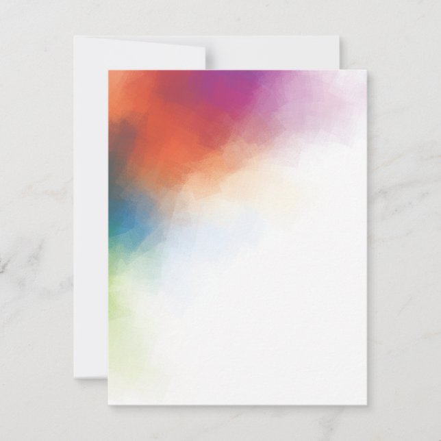 Red Yellow Blue Purple Green Modern Abstract Art Card (Front)