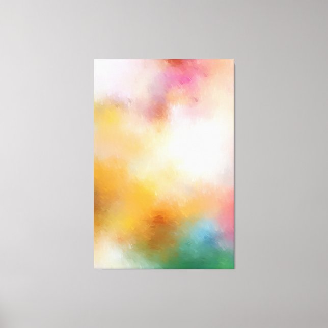 Red Yellow Blue Purple Green Pink Modern Colourful Canvas Print (Front)