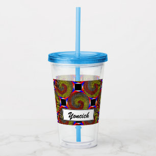 Red Yellow Blue Spiral by Kenneth Yoncich Acrylic Tumbler