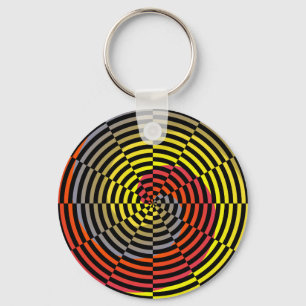 Red Yellow Blue Spiral by Kenneth Yoncich Key Ring